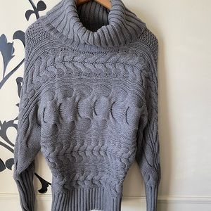 Grey Blue Crop Sweater.